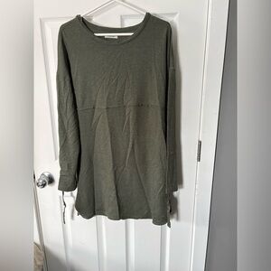 Olive Green Long Sleeve Tunic Top